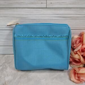 Pretty Little Cosmetic Bag in Turquoise Blue by Estée Lauder Vtg '90s New-Unused